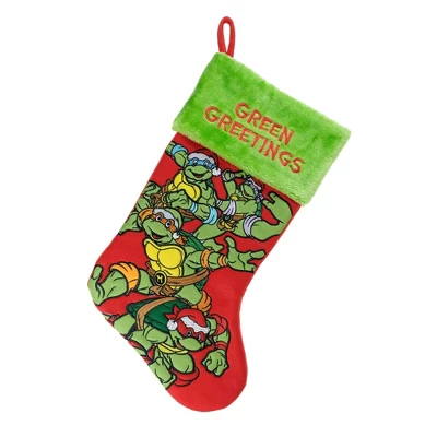 Teenage Mutant Ninja Turtles Applique Holiday Stocking 20" 3 Teenage Mutant Ninja Turtles Applique Holiday Stocking 20"