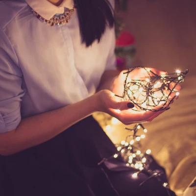 Brite Star LED Micro Rice Battery Operated Christmas Light Set With Timer - White - Green Wire - 20ct 6 Brite Star LED Micro Rice Battery Operated Christmas Light Set With Timer - White - Green Wire - 20ct - Image 4