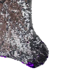 Northlight 23" Purple And Silver Reversible Sequined Christmas Stocking With Faux Fur Cuff -Northlight Shop GUEST 01d48799 0d89 46e7 b572 c589d5944e9f