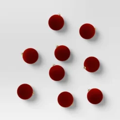 9ct 80mm Christmas Flocked Ball Ornament Set - Wondershop™ -Northlight Shop GUEST 03a38f0b 9747 4195 9b6a b8bb87f382a7