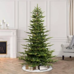 Puleo 6.5ft Pre-lit Artificial Christmas Tree Alaskan Fir: Hinged Branches, 500 Clear Lights, Indoor Use, Includes Stand -Northlight Shop GUEST 05fdb20f 7f2b 4218 9052 63d96fbb38d8