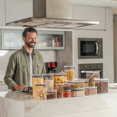 OU Airtight Food Storage Container 4.2 Cup, BPA Free, Clear Plastic Food Storage Container With Leak Proof Lid, Stackable Kitchen Organizer 9 OU Airtight Food Storage Container 4.2 Cup, BPA Free, Clear Plastic Food Storage Container With Leak Proof Lid, Stackable Kitchen Organizer - Image 8