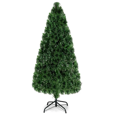 Costway 6Ft Pre-Lit Fiber Optic PVC Christmas Tree Metal Holiday 11 Costway 6Ft Pre-Lit Fiber Optic PVC Christmas Tree Metal Holiday - Image 9