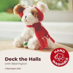 Bearington Chilly The Stuffed Dog, Small Christmas Stuffed Animals, 7.5 In White Dog Stuffed Animal, Holiday Stuffed Animal Gift