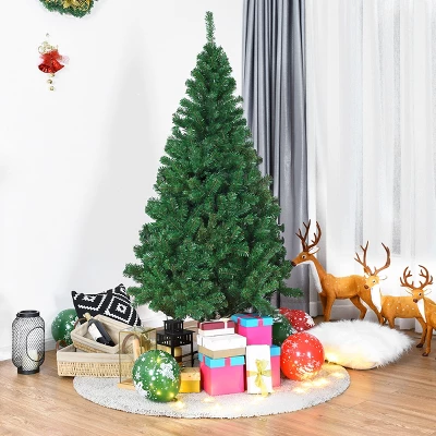 Costway 5Ft/6Ft/7Ft/8Ft Artificial PVC Christmas Tree W/Stand Holiday Season Indoor Outdoor Green 12 Costway 5Ft/6Ft/7Ft/8Ft Artificial PVC Christmas Tree W/Stand Holiday Season Indoor Outdoor Green - Image 11
