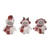 Transpac Small Plush Yeti Decor Set Of 3 Christmas Home Decorations Soft Polyester Holiday Accents