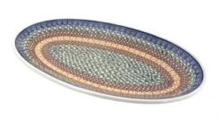 Blue Rose Polish Pottery 205 Ceramika Artystyczna Large Oval Platter