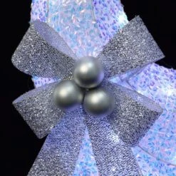 LuxenHome 2-Piece White Reindeer And Sleigh With Silver Bow And Ornaments Outdoor Holiday Decoration With Lights White, Multi, Silver, Brown -Northlight Shop GUEST 0dc5a2d5 269b 4490 9fcb 44b85eee0081