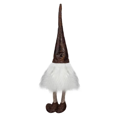 Northlight Rustic Sitting Gnome Christmas Decoration - 12" - White And Brown 5 Northlight Rustic Sitting Gnome Christmas Decoration - 12" - White And Brown - Image 3