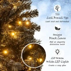 Tangkula 6/7 FT Artificial Halloween Tree Pre-Lit Black Christmas Tree W/ Bendable Top Section -Northlight Shop GUEST 11ce6c22 ed26 4f99 a94f f854d3865ec4