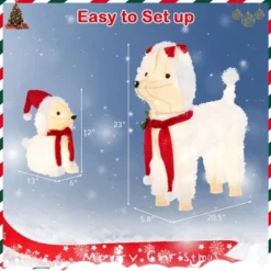 Tangkula 2-Piece Christmas Lighted Dogs 3D Xmas Light-up Cute Poodle With 60 LED Lights Red Scarves Zip Ties & Ground Stakes 18 Tangkula 2-Piece Christmas Lighted Dogs 3D Xmas Light-up Cute Poodle With 60 LED Lights Red Scarves Zip Ties & Ground Stakes -Northlight Shop GUEST 1204c120 e5ea 4210 a255 c888d0c2f54c