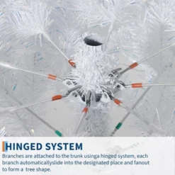 Pre-Lit Snowy White Christmas Tree — 150 LED Lights, 288 Snowy Branch Tips, Metal Stand, Indoor/Outdoor Holiday Decor,4.5FT/6FT/7.5FT/9FT -Northlight Shop GUEST 12a90161 5d8a 42c0 ba4c e5a526e7a015