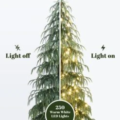 LuxenHome 7.5Ft Pre-Lit Slim Artificial Cedar Christmas Tree With Metal Stand Green -Northlight Shop GUEST 143e6685 9c10 41be bc82 5281827b3c89