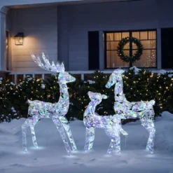LuxenHome 3-Piece Multi-Color Snowflake Deer Family Outdoor Holiday Decoration With 460 Lights -Northlight Shop GUEST 143e6ee0 c2c2 418f 9225 f52cc4825524