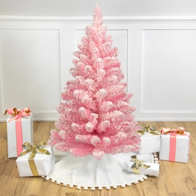 Northlight Medium Flocked Madeline Spruce Artificial Christmas Tree - 3' - Pink - Unlit 3 Northlight Medium Flocked Madeline Spruce Artificial Christmas Tree - 3' - Pink - Unlit
