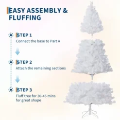 Pre-Lit Snowy White Christmas Tree — 150 LED Lights, 288 Snowy Branch Tips, Metal Stand, Indoor/Outdoor Holiday Decor,4.5FT/6FT/7.5FT/9FT -Northlight Shop GUEST 15ca931f c35d 452e b2ae d218125055c2