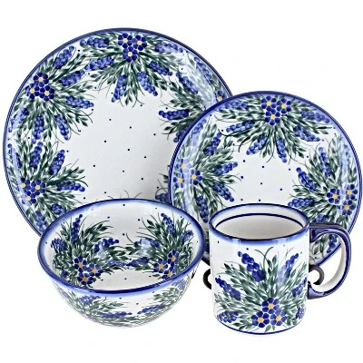 Blue Rose Polish Pottery WR Unikat Dinnerware (4 PC) 5 Blue Rose Polish Pottery WR Unikat Dinnerware (4 PC) - Image 3