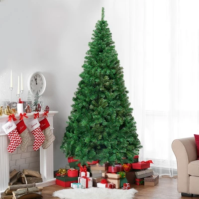 Costway 5Ft/6Ft/7Ft/8Ft Artificial PVC Christmas Tree W/Stand Holiday Season Indoor Outdoor Green 13 Costway 5Ft/6Ft/7Ft/8Ft Artificial PVC Christmas Tree W/Stand Holiday Season Indoor Outdoor Green - Image 12