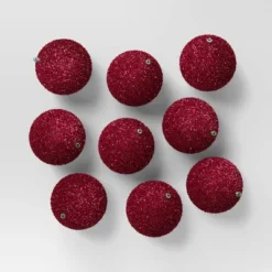 9ct 80mm Christmas Flocked Ball Ornament Set - Wondershop™ -Northlight Shop GUEST 181fadde 19aa 4c5a a47b 843273c5dce6