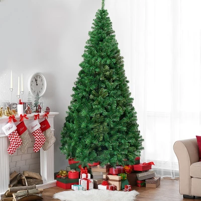 Costway 5Ft/6Ft/7Ft/8Ft Artificial PVC Christmas Tree W/Stand Holiday Season Indoor Outdoor Green 14 Costway 5Ft/6Ft/7Ft/8Ft Artificial PVC Christmas Tree W/Stand Holiday Season Indoor Outdoor Green - Image 13