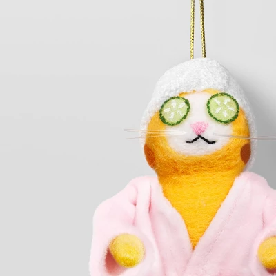 Christmas Felted Wool Cat Ornament Robe - Wondershop™ 4 Christmas Felted Wool Cat Ornament Robe - Wondershop™ - Image 2
