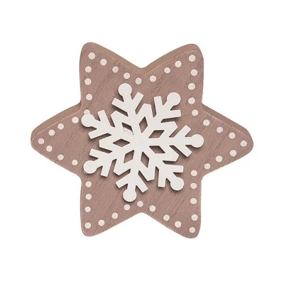 Transpac Winter White Red Gold Wood Tabletop Figurines Set Of 3 Christmas Decorations 5.91H Decorative Objects 5 Transpac Winter White Red Gold Wood Tabletop Figurines Set Of 3 Christmas Decorations 5.91H Decorative Objects - Image 3