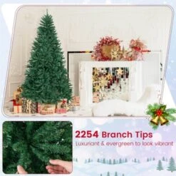 Costway 7.5FT Hinged Christmas Tree Unlit Artificial Xmas Decoration W/ 2254 Branch Tips 15 Costway 7.5FT Hinged Christmas Tree Unlit Artificial Xmas Decoration W/ 2254 Branch Tips -Northlight Shop GUEST 1f0fabc0 bd21 413c 8d64 1e5ed3b5429d
