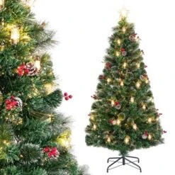Costway 5/6/7 FT Christmas Tree Artificial Xmas Tree With 8 Lighting Modes 49/64/80 Warm LED Lights -Northlight Shop GUEST 234ed4bd 9066 4bca 9e15 3ffd4284e7e8