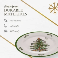Spode Christmas Tree Melamine Salad Plate (Set Of 4) - 8 Inch Shatterproof Serving Plate - Festive Tableware, Dishwasher Safe Dinnerware -Northlight Shop GUEST 24381957 d583 4c13 92de 476aa41b5aef