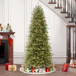 Puleo 6.5ft Pre-lit Artificial Christmas Tree Forest Fir: Hinged Branches, 350 Clear Lights, Indoor Use, Includes Stand -Northlight Shop GUEST 27797664 c04a 41c4 a853 e65a10fafcac