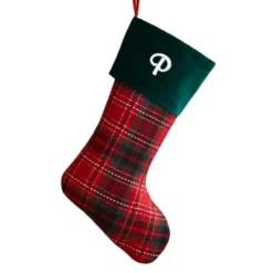 Personalization Mall Holiday Plaid Embroidered Initial Stocking -Northlight Shop GUEST 29cbb543 f9b0 4f0b 9396 e668a5130fd4