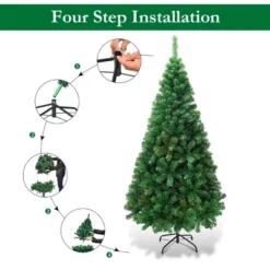 Costway 5Ft/6Ft/7Ft/8Ft Artificial PVC Christmas Tree W/Stand Holiday Season Indoor Outdoor Green 21 Costway 5Ft/6Ft/7Ft/8Ft Artificial PVC Christmas Tree W/Stand Holiday Season Indoor Outdoor Green -Northlight Shop GUEST 2a8932f8 fa42 4d91 b678 4aa36170bfd1