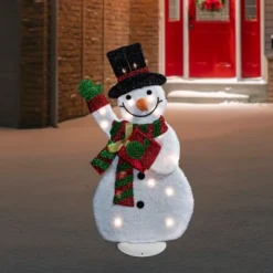 Northlight Lighted Waving Snowman Outdoor Christmas Decoration - 32" - Clear Lights
