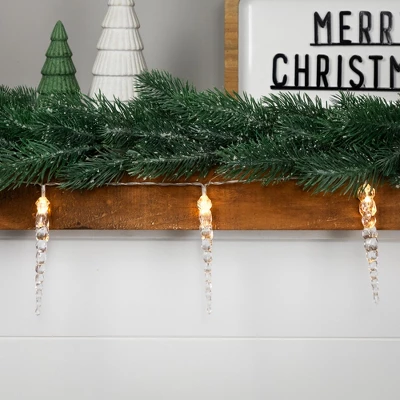 Northlight Icicle String Christmas Light Set - Warm White - 4.5' Clear Wire - 10ct 3 Northlight Icicle String Christmas Light Set - Warm White - 4.5' Clear Wire - 10ct