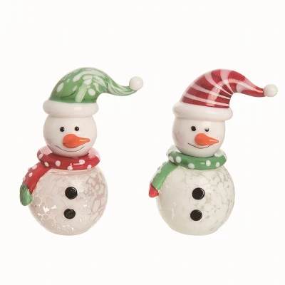 Transpac Christmas Glass Snowman W/Hat Figurine Set Of 2 Christmas Home Decorations 3 Transpac Christmas Glass Snowman W/Hat Figurine Set Of 2 Christmas Home Decorations