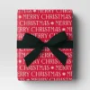 30" 50 Sq Ft Christmas Roll Wrap Merry Christmas On Red - Wondershop™