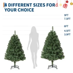 Artificial Christmas Tree, Unlit Full Classic Spruce Xmas Tree With 1450 PVC Branch Tips, Easy To Assemble With Hinge, Metal Foldable Base -Northlight Shop GUEST 329356a2 c851 4e8e 9157 b9e119588d4e