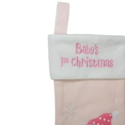 Northlight Baby's 1st Christmas Embroidered Teddy Bear Stocking - 19" - Pink And White -Northlight Shop GUEST 32b1a19e aad8 41af 8d79 182df9033fe7