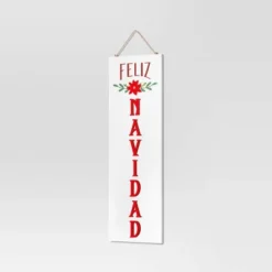 Reversible 'Felices Fiestas' To 'Feliz Navidad' Wood Christmas Wall Décor Dark Red/White - Wondershop™ -Northlight Shop GUEST 33791dec 1c6c 4ffc a2c9 8bb46795097a