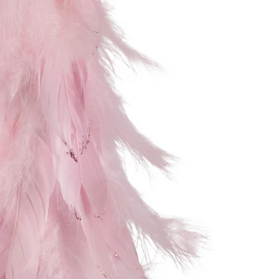Northlight Glittered Layered Feather Cone Tree Christmas Decoration - 19.5" - Pink 7 Northlight Glittered Layered Feather Cone Tree Christmas Decoration - 19.5" - Pink - Image 5