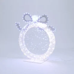 LuxenHome 3Ft Lighted Ornament & Snowflake Wreath, Silver & White Outdoor Christmas Decoration -Northlight Shop GUEST 3628bd30 89b3 4294 8e38 35354b4da585