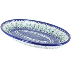 Blue Rose Polish Pottery 104 Vena Oval Platter -Northlight Shop GUEST 3aafe5a2 eeb3 417e 87eb ae948dc86a96