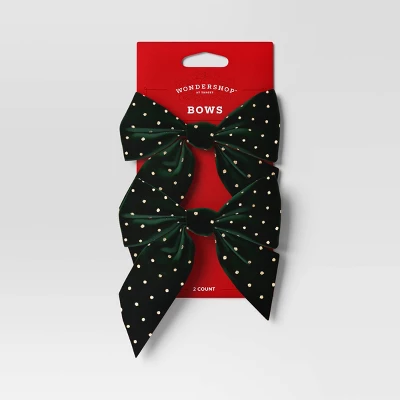 2ct Metallic Polka Dot Christmas Decorative Bow - Wondershop™ 5 2ct Metallic Polka Dot Christmas Decorative Bow - Wondershop™ - Image 3