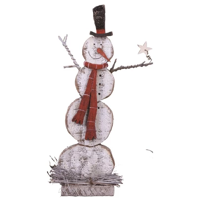 Transpac Rustic Holiday Wood Santa Snowman Tree Tabletop Decoration Set Of 4 10 Inch Christmas Decor 4 Transpac Rustic Holiday Wood Santa Snowman Tree Tabletop Decoration Set Of 4 10 Inch Christmas Decor - Image 2