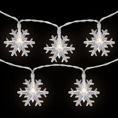 Northlight 10-Count LED Snowflake Christmas Fairy Lights, 4.25ft, Copper Wire 4 Northlight 10-Count LED Snowflake Christmas Fairy Lights, 4.25ft, Copper Wire - Image 2