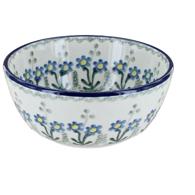 Blue Rose Polish Pottery 17 Ceramika Dessert Bowl 6 Blue Rose Polish Pottery 17 Ceramika Dessert Bowl - Image 4