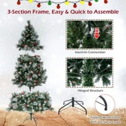 Costway 7 FT Pre-Lit Artificial Christmas Tree Hinged With Pine Needles 400 LED Lights -Northlight Shop GUEST 420eb605 cbff 4e83 8d5a 8ab69e7b15c6