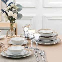 Lorren Home Trends Siena Collection Set Of 4 Crystal Flute Glass With Gold Band Design -Northlight Shop GUEST 42704038 d164 4ed0 9bcd cc1899fa2b1a