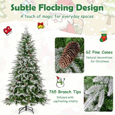 Costway 6/7.5/9 FT Artificial Christmas Tree Hinged Xmas Tree With 765/1135/1871 Branch Tips 280/470/690 Lights 4 Costway 6/7.5/9 FT Artificial Christmas Tree Hinged Xmas Tree With 765/1135/1871 Branch Tips 280/470/690 Lights - Image 3