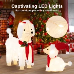 Tangkula 2-Piece Christmas Lighted Dogs 3D Xmas Light-up Cute Poodle With 60 LED Lights Red Scarves Zip Ties & Ground Stakes 14 Tangkula 2-Piece Christmas Lighted Dogs 3D Xmas Light-up Cute Poodle With 60 LED Lights Red Scarves Zip Ties & Ground Stakes -Northlight Shop GUEST 43814de3 cd19 4c1a 9253 1415f3e3f4cd